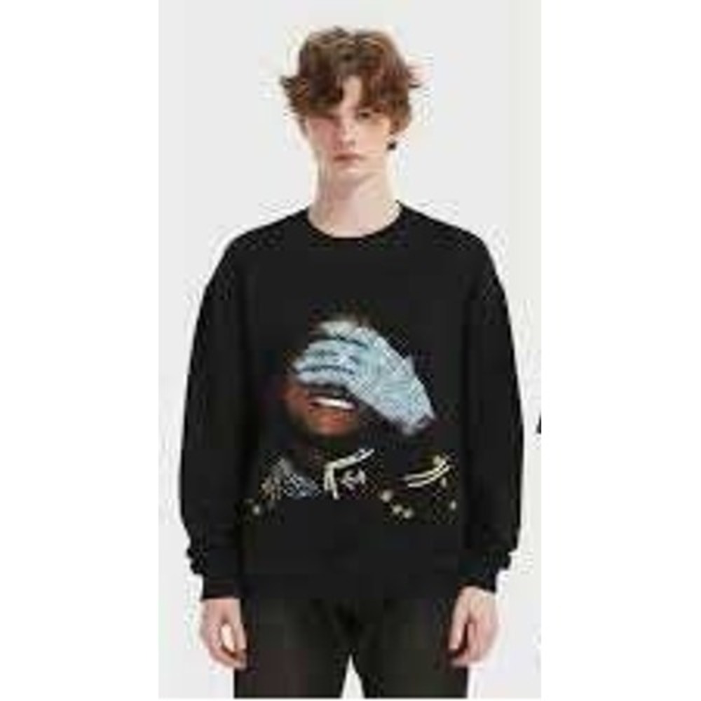 PAemporium Michael Jackson Graphic Long Sleeve Tee Mens Size M Black Cool Touch